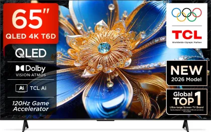 TCL T6D 65 inch Ultra HD 4K Smart QLED TV (65T6D)