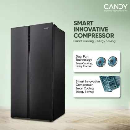 Candy CSS6600KS 602 L Side by Side Refrigerator