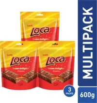 LuvIt Loca Home Delights Choco Caramel Bar Multipack, 600g - Pack of 3 Bars (3 x 200 g)