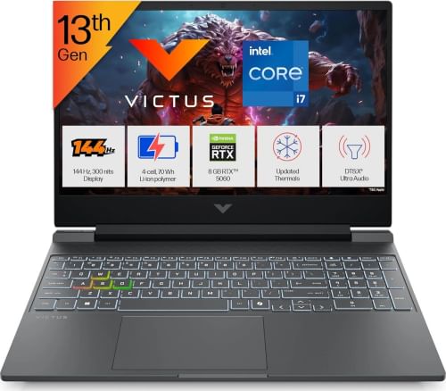 HP Victus 15-fa2308TX Gaming Laptop (13th Gen Core i7/ 24GB/ 1TB SSD/ Win 11/ 8GB RTX 5060 Graphics)