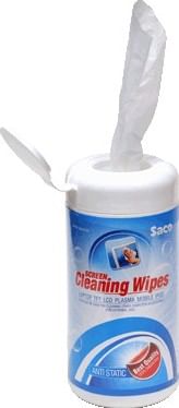 Saco Screen Cleaning Wipes - 100 Tissues for LED, LCD, Plasma, Laptop, iPad, Tablet (Cleaning Wipes-04)