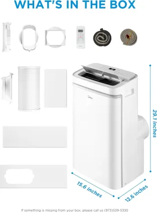 Midea MAP10S1XWT-A 14000 BTU 115V Portable AC