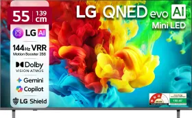 LG evo AI QNED82 55 inch Ultra HD 4K Smart Mini LED TV (55QNED82BLA)
