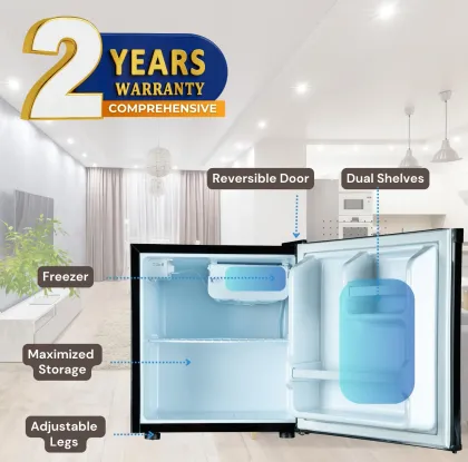Rockwell MB49BL 47 L 2 Star Single Door Mini Refrigerator