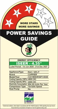 Carrier CAI18EE3R36F1 1.5 Ton 3 Star 2026 Inverter Split AC