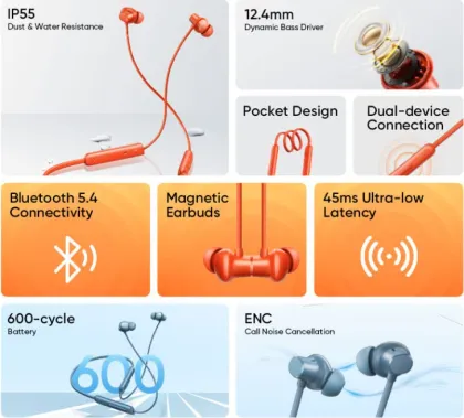realme Buds Wireless 5 Lite Neckband