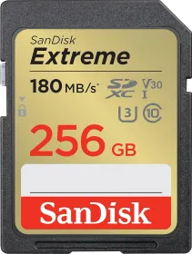 SanDisk Extreme 256GB SDXC UHS-I Memory Card (180 MB/s)