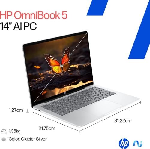HP OmniBook 5 Next Gen AI 14-he0015QU Laptop (Snapdragon X Elite X1-26-100/ 16GB/ 1TB SSD/ Win11)