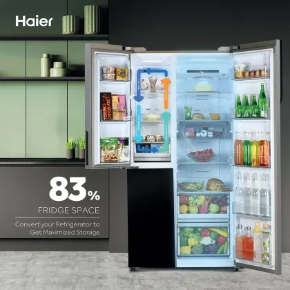 Haier HRT-683KWG-P 598 L Side by Side Door Refrigerator