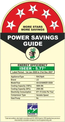 LG AS-Q19AWZE 1.5 Ton 5 Star 2026 Inverter Split AC