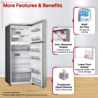 LG GLT3836SNPZ 380 L 3 Star Double Door Refrigerator