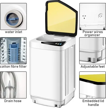 Giantex EP23936YE 7.7 lbs Fully Automatic Top Load Washing Machine