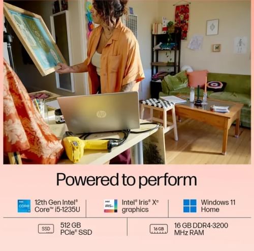 HP 15-fd0489TU Laptop (13th Gen Core i3/ 8GB/ 512GB SSD/ Win11 Home)