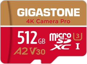 Gigastone ‎4K Camera Pro 512GB Micro SDXC UHS-1 Memory Card