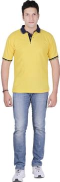 Rico Sordi Solid Men's Polo Neck Yellow T-Shirt