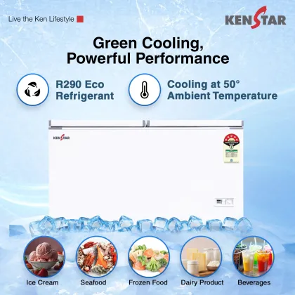 Kenstar 500VCF5DDKS26W 513 L Double Door Deep Freezer