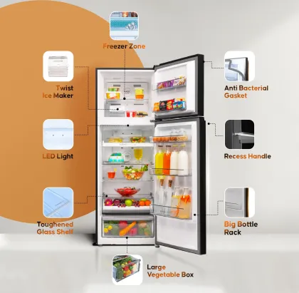 Haier HRF-3782PLKG-P 328 L 2 Star Double Door Refrigerator