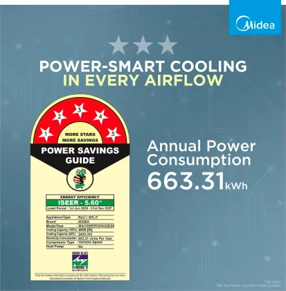 Midea MAI18SR5R36W0 1.5 Ton 5 Star 2026 Inverter Split AC