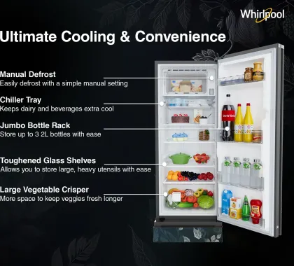 Whirlpool 215 IMPRO GD ROY 4S Inv Silvia 192 L 4 Star Single Door Refrigerator