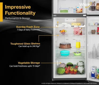Whirlpool IF INV 355 Lunar Steel CONV-Y 308 L 3 Star Double Door Refrigerator