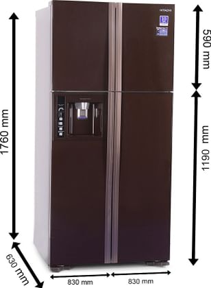 Hitachi R-W660PND3 586 L Side by Side Refrigerator
