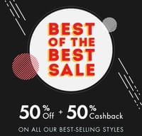 Get 50% OFF + Extra 50% Cashback on Best Selling Brands