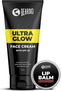 Beardo Ultraglow Face Cream & Lip Balm (Bubblegum) Combo