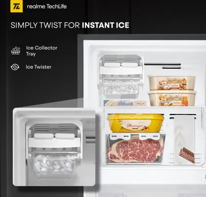 Realme TechLife 233MF3RM24NC 233 L 3 Star Double Door Refrigerator
