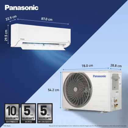 Panasonic CS/CU-EZ18CKYF 1.5 Ton 3 Star 2026 Inverter Split AC