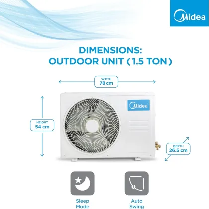 Midea MAI18SP3R34F0 1.5 Ton 3 Star 2024 Inverter Split AC