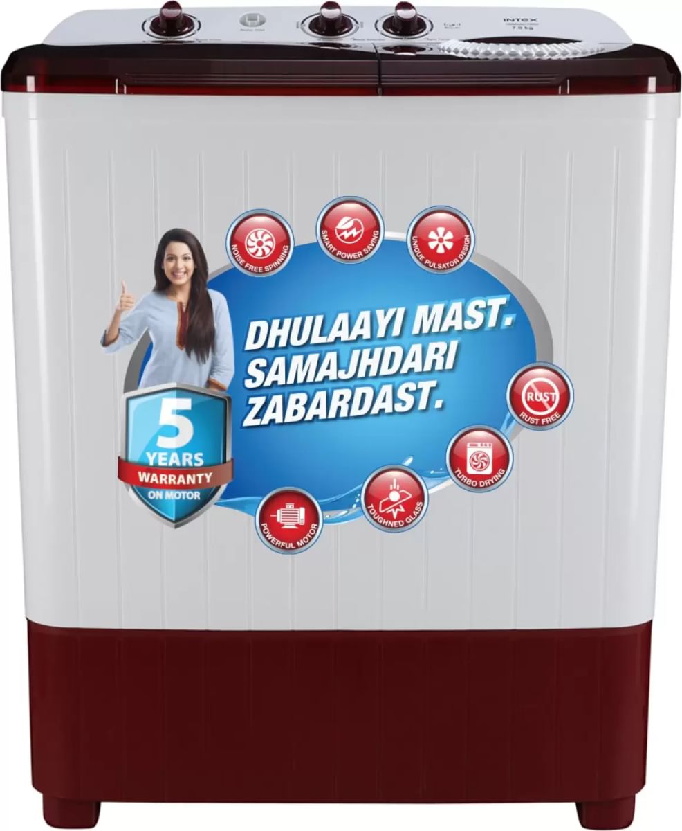 Intex IWMSAD70RD 7 kg Semi Automatic Washing Machine Price in India 2024, Full Specs & Review