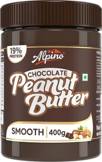 Alpino Chocolate Peanut Butter Smooth 400 G | 19 G Protein | High Protein Peanut Butter Creamy
