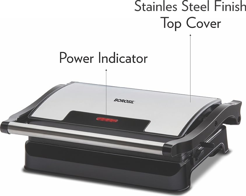 Borosil Jumbo 1000 Watts 2 Slice Grill Sandwich Maker