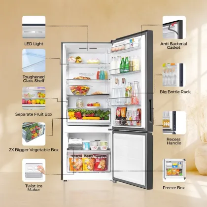 Haier HEB-332DSA-P 325 L 2 Star Double Door Refrigerator