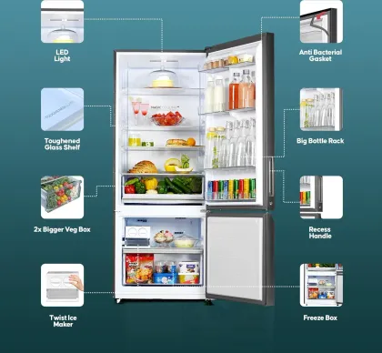 Haier HEB-452TS-P 445 L 2 Star Double Door Refrigerator
