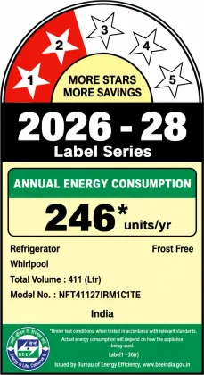 Whirlpool IF INV CNV 455 Alpha Steel-Y 411 L 2 Star Double Door Refrigerator