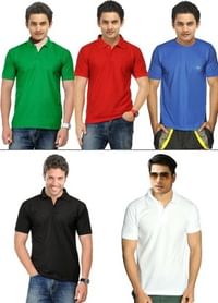 Teesort Xpress Pack of 4 Polo T-shirt with 1 Round Neck Tee at Rs. 999