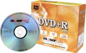 Moser Baer DVD+R Pro 5 Pack Normal Jewel Case (Pack of 5)