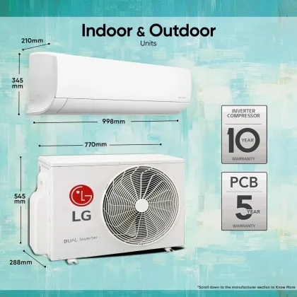 LG TS-Q19PWZE 1.5 Ton 5 Star 2024 Dual Inverter Split AC