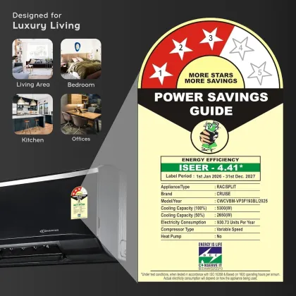 Cruise CWCVBM-VP3F193BL 1.6 Ton 3 Star 2026 Inverter Split AC