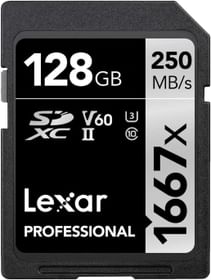 Lexar Professional 128GB SDXC UHS-II/U3 1667x Memory Card