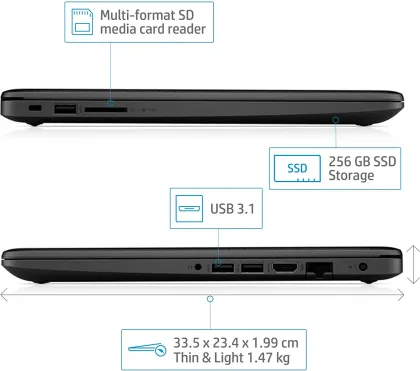 HP 14q-cs0025TU Laptop (Intel Pentium Gold/ 4GB/ 256GB SSD/ Win10)