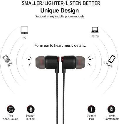 Hitage HP-878 Wired Earphones
