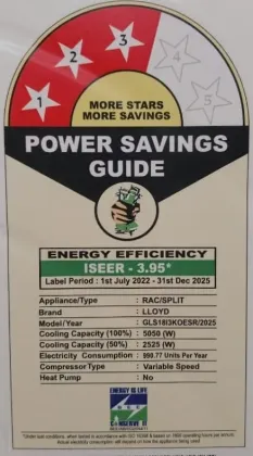 Lloyd GLS18I3KOESR 1.5 Ton 3 Star 2025 Inverter Split AC