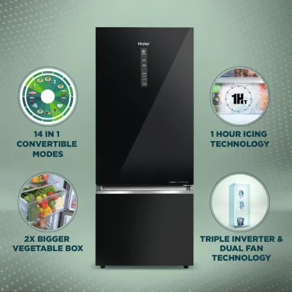 Haier HRB-3752PKG-P 325 L 2 Star Double Door Refrigerator