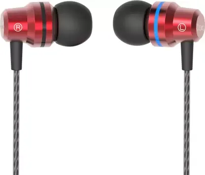 boAt Bassheads 106 Red Wired Headset With Mic