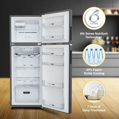 Whirlpool IF INV 375 Illusia Steel 327 L 3 Star Double Door Refrigerator