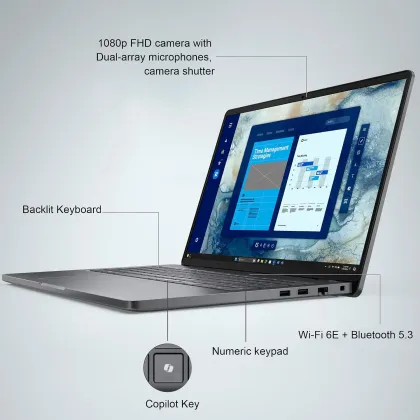 Dell Pro 16 PC16250 Laptop (Intel Core 5 120U/ 64GB/ 2TB SSD/ Win 11)