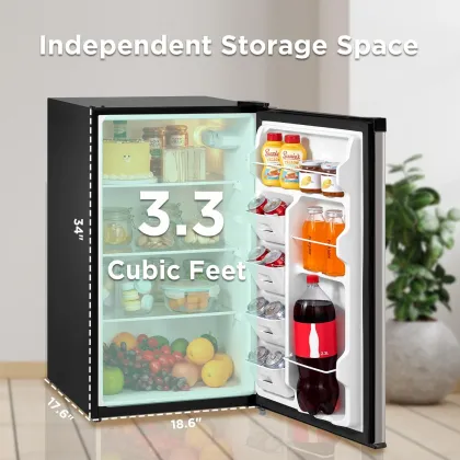 Midea MERM33S1AST 3.3 Cu Ft Single Door Mini Refrigerator