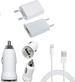 Ks Wall Charger + Car Charger +cable For Apple Iphone 5 5s Ipad 4 Ipad Air - Ios 7.0.2 Compatible